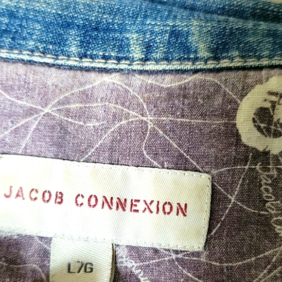 Jacob Connexion Distressed Denim Jacket Size L - Picture 11 of 13